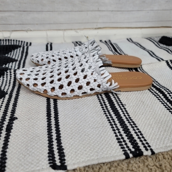 Coconuts by Matisse Safari Woven Leather Mules in White, sz 6 - Picture 5 of 14